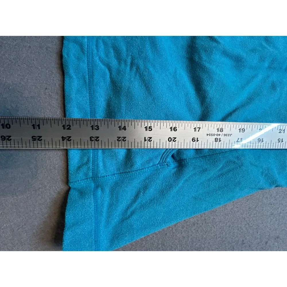 Lululemon Turquoise Blue Ruched Half Zip Hoodie Long Sleeve Thumbholes Size 6-53